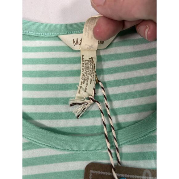 Matilda Jane Striped Tunic Blouse Womens Size Medium Green Blue Boho Ruffle NWT - Picture 6 of 9